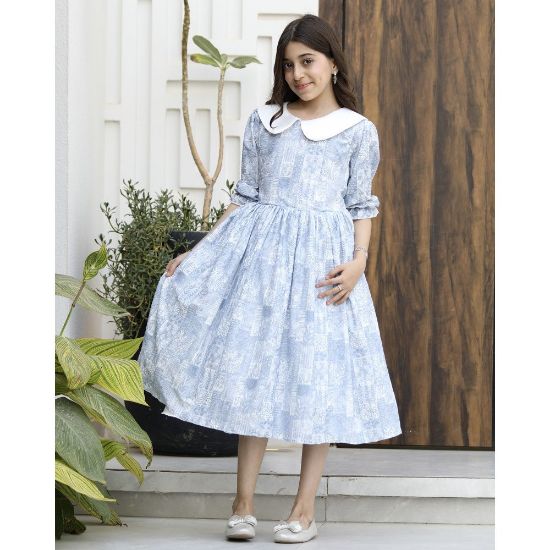 صورة فستان بناتي فاخر مرصع بالفصوص اللامعة | سحر السماء حين تعانق النجوم - 1156